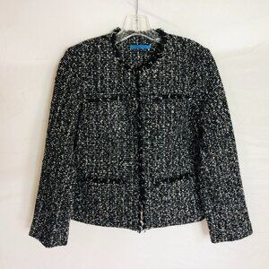 J. Mclaughlin Women's Size Small Twill Fringed Blazer Jacket